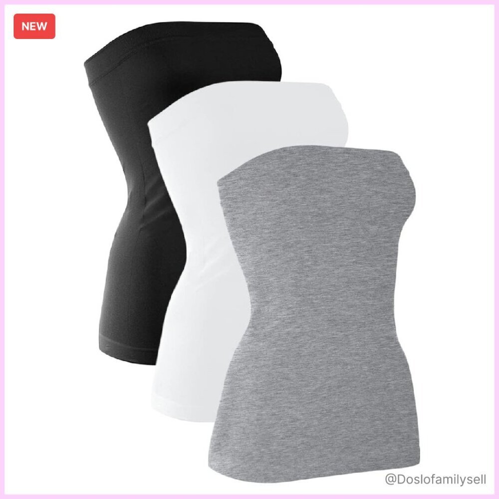 Strapless Cotton Tube Top Stretchy Bandeau Minimal Chic Y2K Style